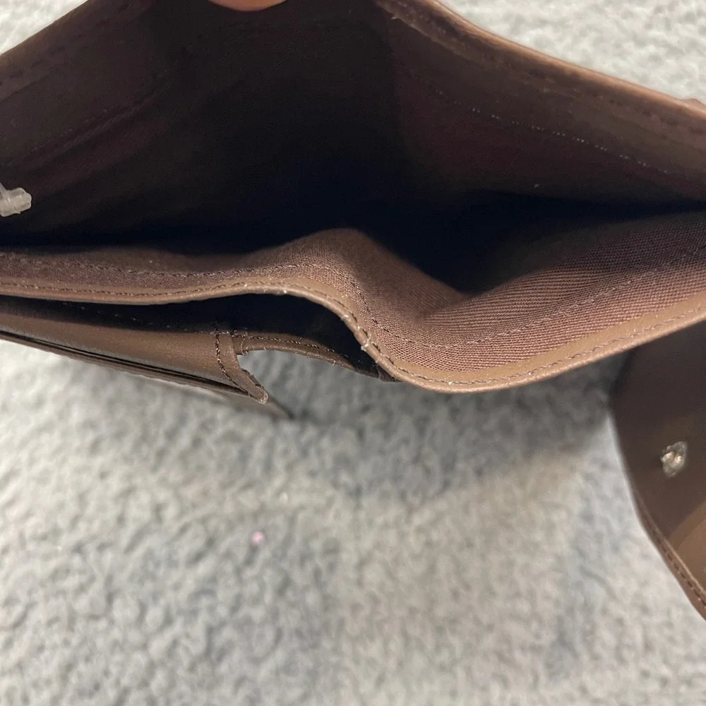 Fossil SL2659206 Womens Glove Flap Multi Espresso Brown‎ Leather Trifold Wallet